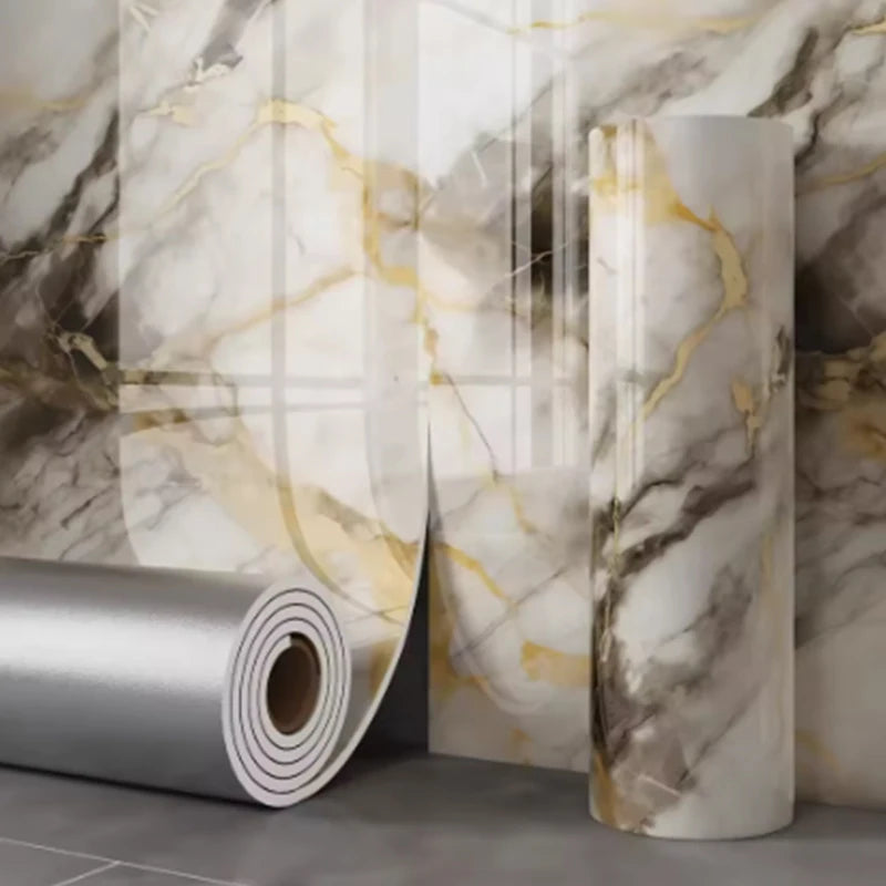 40cm Imitation Ceramic Tile Self-Adhesive Marble PVC Wallpaper Bathroom Waterproof Wall Sticker Bedroom Wallpaper