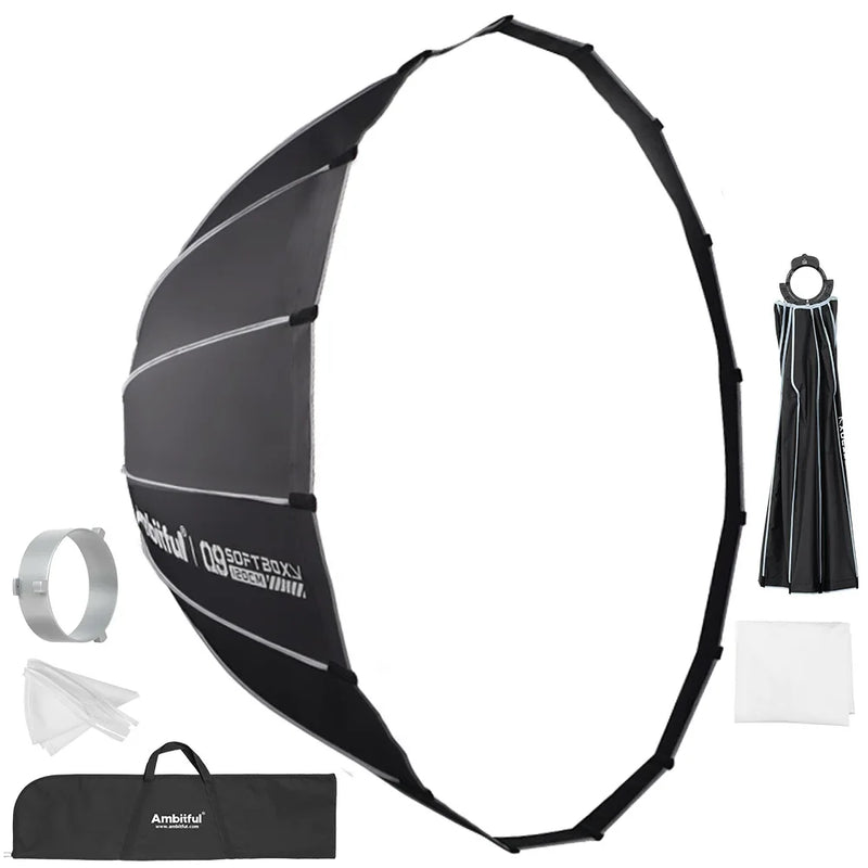 AMBITFUL Q9 Series 60/90/120cm Quick-Release Parabolic Softbox Deep Mouth Octagonal Softbox Standard Bowens Mount