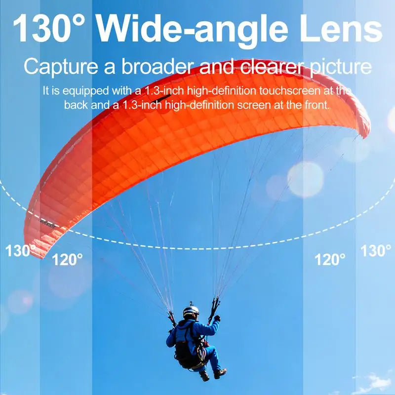 5K Thumb Action Camera 4K 60FPS WiFi 6-Axis Stabilization Touch Screen Sports Camera Magnetic Motorcycle Bike Waterproof Bodycam