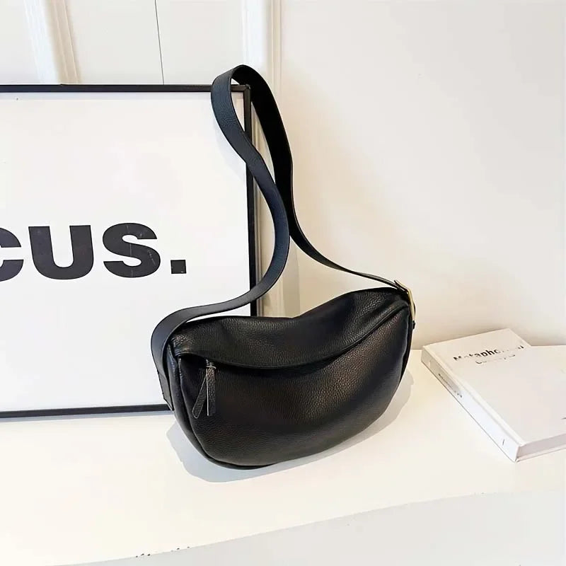 2026 Vintage Soft Leather Dumpling Bag For Women All-Match Multiway Shoulder Crossbody Hobo Purse Adjustable Strap Daily Commute Handbag