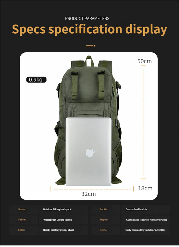 40L Travel Tactical Backpack Men Women Outdoor Cycling | SAMAG
