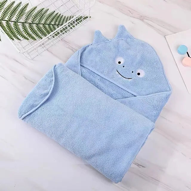 Hooded Baby Bath Towel Quick-dry Baby Shower Wrap Infant Bath Cloak