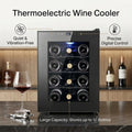 Yeego12 Bottles Wine Cooler 1.17Cu.ft 33L 40-65°F single-zone Thermoelectric cooling Wine Refrigerator YeeGO mini fridge with Blue LED light