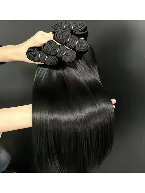 32 Inch Unprocessed Brazilian Virgin Straight Human Hair Bundles Natural Color Silky Smooth Straight Hair Weft 4 Bundles Human Hair Weave Extensions For Ladies
