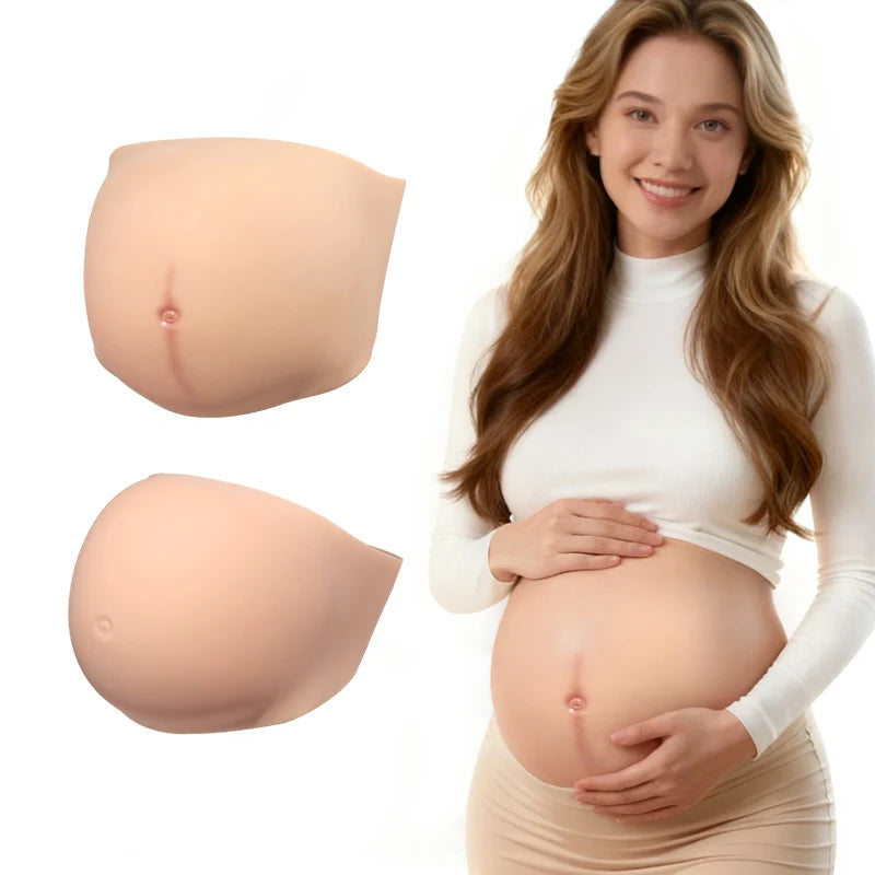 LERVANLA Skinless Silicone Belly Lightweight  Fake Pregnant Belly Props Transformation  Unisex Belly Oversized Twins Cosplay