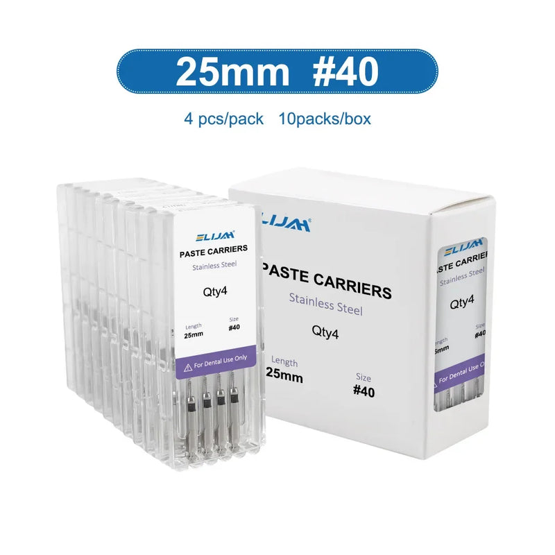 40Pcs Dental Rotary Paste Carriers Lentulo 25mm #25-40 Dental Stainless Steel Endodontics Root Canal Files Dentistry Instruments