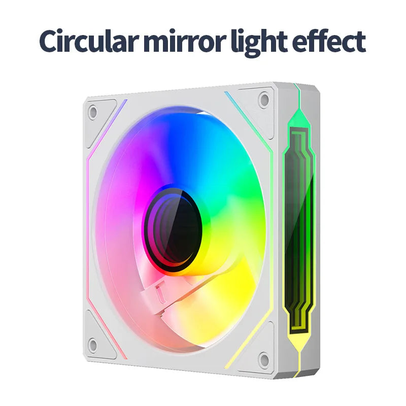 Teucer Infinite Mirror 120mm 5V 3Pin ARGB PC Case FAN 12V 4Pin PWM 800-2000RPM 12cm Chassis CPU Water Cooling Ventilator