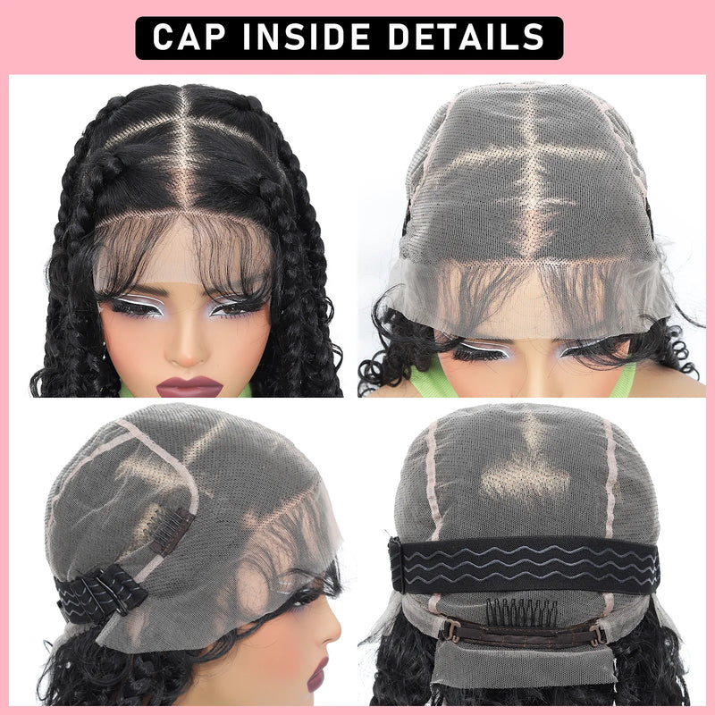 20Inch Synthetic Braiding Wigs Square Box Braided HD Full Lace Wigs for Black Women Braided Wig with Baby Hair