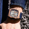 MEGIR Luxury Skeleton Automatic Mechanical Men Watch Original Waterproof Luminous Wristwatch Male Mechanical Clock Reloj