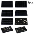 1 Set, (Including 8PCS) Flocking Jewelry Box Jewelry Tray