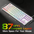 Wired RGB Backlit TKL Keyboard Compatible for PC/Laptop, USB- Compact Layout with 19-Key Anti-Ghosting, Space-Saving Design & Rainbow Suitable for Gaming, Office, Study, Gift for, Students, PC