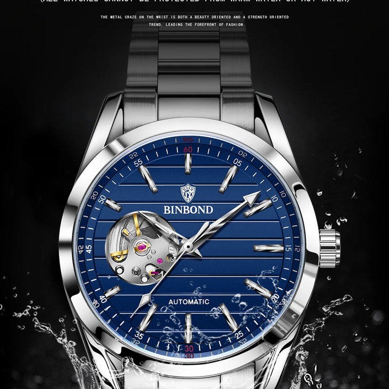 New Fashionable Business Men's Mechanical Watch 43mm Automatic Winding Men's Watch Stainless Steel Waterproof Watch
