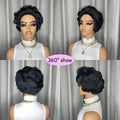 Body Wave Short Pixie Cut Wig Curly Human Hair Wigs for Women 100% Human Hair Brazilian Hair Machine Made Tangle Free Curly Wigs