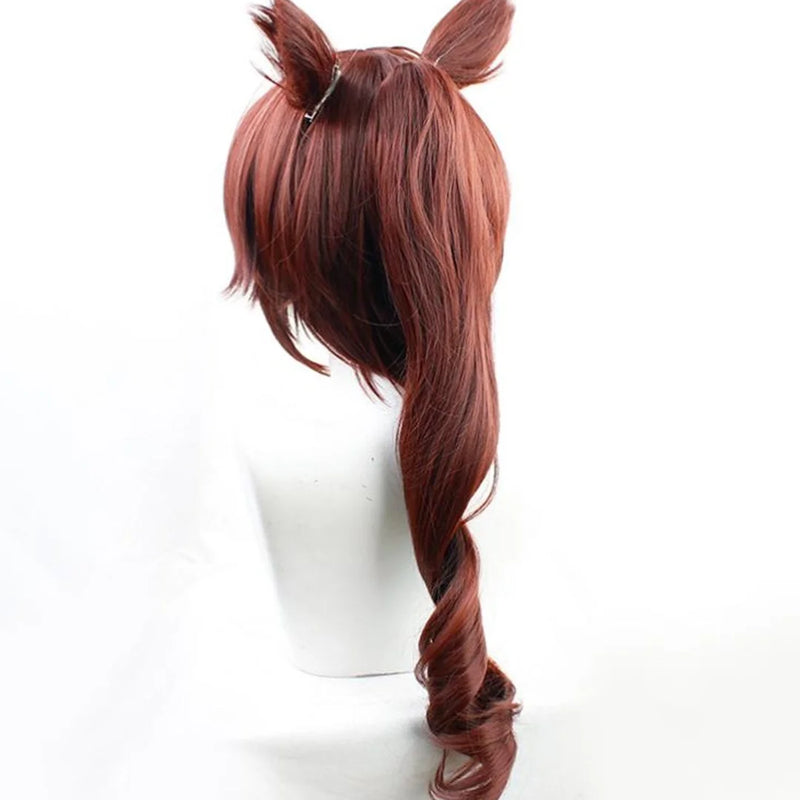 Anime Uma Musume Pretty Derby Tokai Teio Wig Brown ponytail cosplay wig Halloween party wig