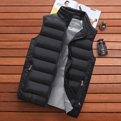 Men Vest Windproof Jacket Sleeveless Winter Casual Coat | SAMAG