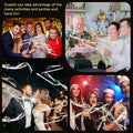 12-60Pcs Light Up Wedding Sparklers LED Wedding Wands Streamers Silk Fairy Wands with Bells  for Wedding Birthday Party Supplies
