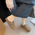 Spring & Autumn New Retro Slip-On Mules, Versatile Wide Feet Friendly Soft Sole Closed Toe Slides for Work