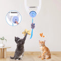 Door Hanging Auto-Rebound Cat Toy Retractable Kitten Teaser with 3 Catnip Mice Interactive Pet Play Toy for Indoor Cats Playing