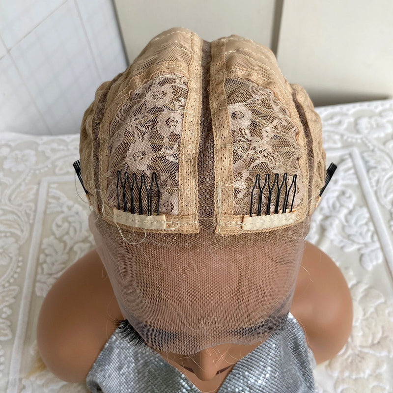 Synthetic Lace Front Wig Braided Wigs With Baby Hair 32 Inches 4 Twist Cornrow Braids Cosplay DIY Wig Synthetic Crochet Braids