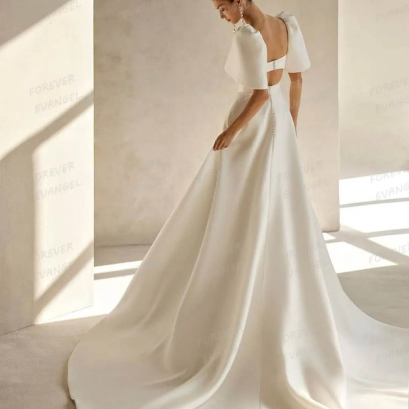 Luxury Wedding Dresses A Line Woman's Sexy Square Collar - View 2 | SAMAG