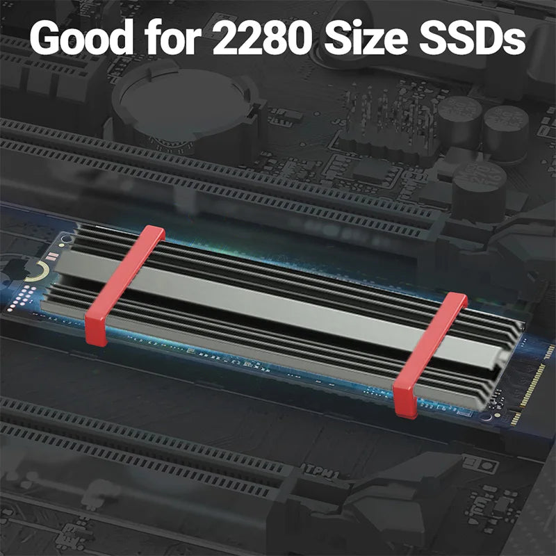 TEUCER M2 2280 Solid State Hard Disk Aluminum Radiator M.2 SSD Heatsink with Thermal Silicone Pad For PS5/PC/Laptop Cooling