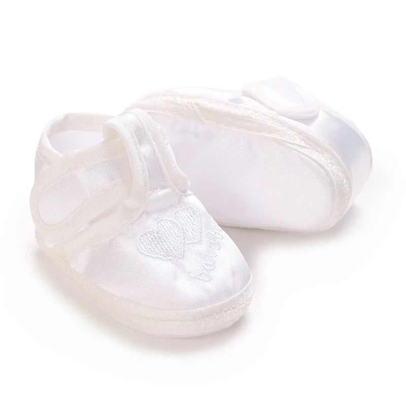 Newborn Baby's First Baptist Shoe: Newborn Boys and Girls' White Baptist Shoes Soft Sole Walking Shoes Multiple Styles-9CM/10CM