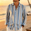 Men's long sleeved shirt mixed color vertical stripe | SAMAG