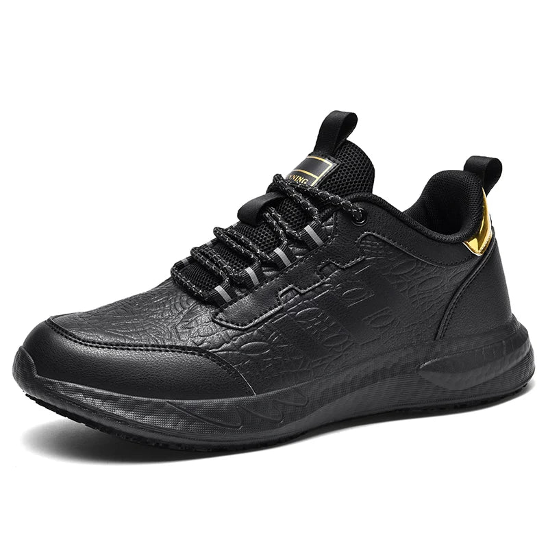 Chef shoes four seasons soft sole non-slip waterproof oil-proof kitchen work shoes men's plus size fashion casual light sneakers