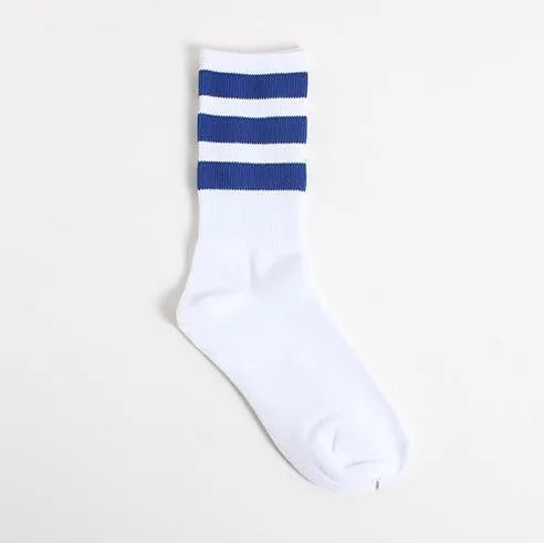 New Men/Women 3 Three Stripes Cotton Socks Retro Old School  Hiphop Skate Long Short  Meias  Harajuku White Black Winter Cool