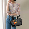 Luxury Handbags for Women New Soft Leather Large Capacity Commute Tote Bag Elegant Floral Pendant Design Shoulder Crossbody Bag