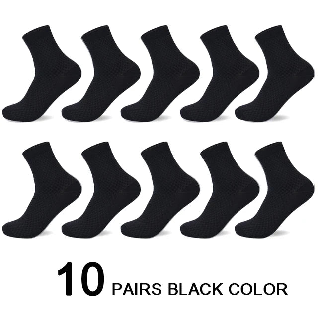 10 Pairs/Lot Men's Bamboo Fiber Socks Compression Autumn | SAMAG