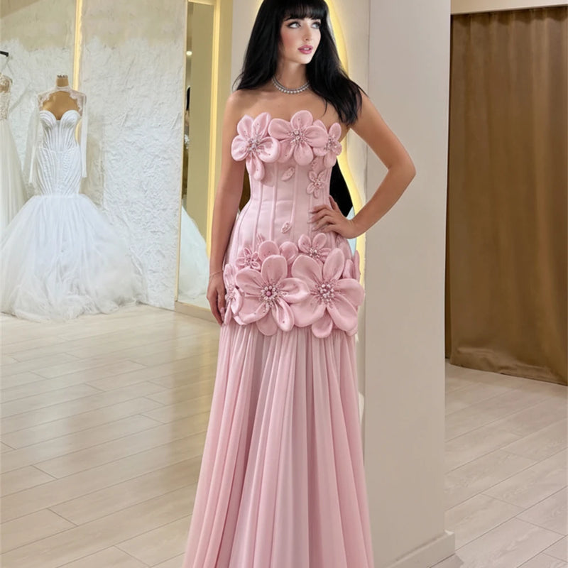 FATAPAESE 3D Flowers Corset Short Evening Dresses Luxury | SAMAG