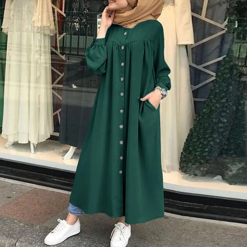 Autumn Women's Clothing Open Front Modest Abaya Long | SAMAG