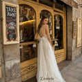Lorencia Sexy Plunging V - Neck Lace Beach Wedding Dresses - View 3 | SAMAG