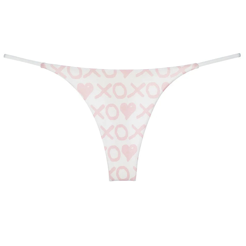 Sexy thong low waist lingerie for women underwear thin belt double layer bikini cotton  panties lenceria femenina tangas mujer