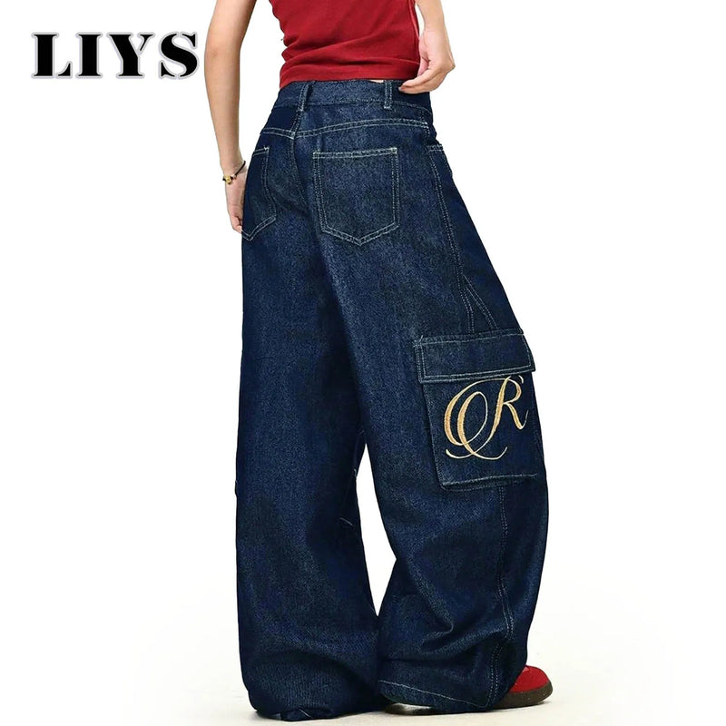 Autumn Men's Korean Retro Loose Machete Wide Leg Jeans | SAMAG