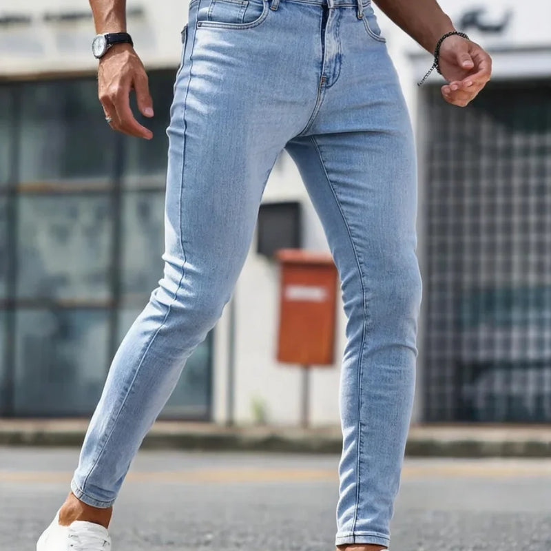 Men'S Slim-Fit Denim Long Pants - Basic Stretch Style | SAMAG