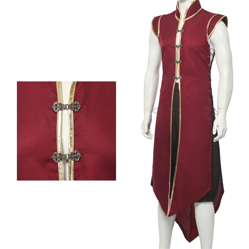 Mens  Medieval Viking Vest Long Vest Renaissance Sleeveless Jacket Knight Surcoat With Buttons Halloween Carnival Party Uniform