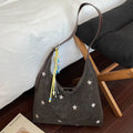 2026 New CEEKAY Star Embroidered Hobo Bag, Cute Shoulder Bag with Star Pendant, Large Capacity Tote for Women Handbag Tote Bag