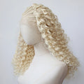 Blonde Black Color Top Braided with Curly End Wig Synthetic Lace Front Wig 13x4inch Long Curly Wig Lace Front Synthetic Wig