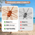 7.3ft Boho Beach Umbrella with Integrated Sand Anchor & Reinforced 8mm Ribs – Heavy Duty Windproof Fringe Patio Umbrella, UPF 50+ Sun Shade with Tilt Mechanism & Carry Bag for Outdoor, Garden, Seaside (Cream/White)