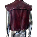Nerazzurri Summer Autumn Short Distressed Vintage Studded Pu Leather Sleeveless Jacket Men Punk Style Menswear  Clothes Vest