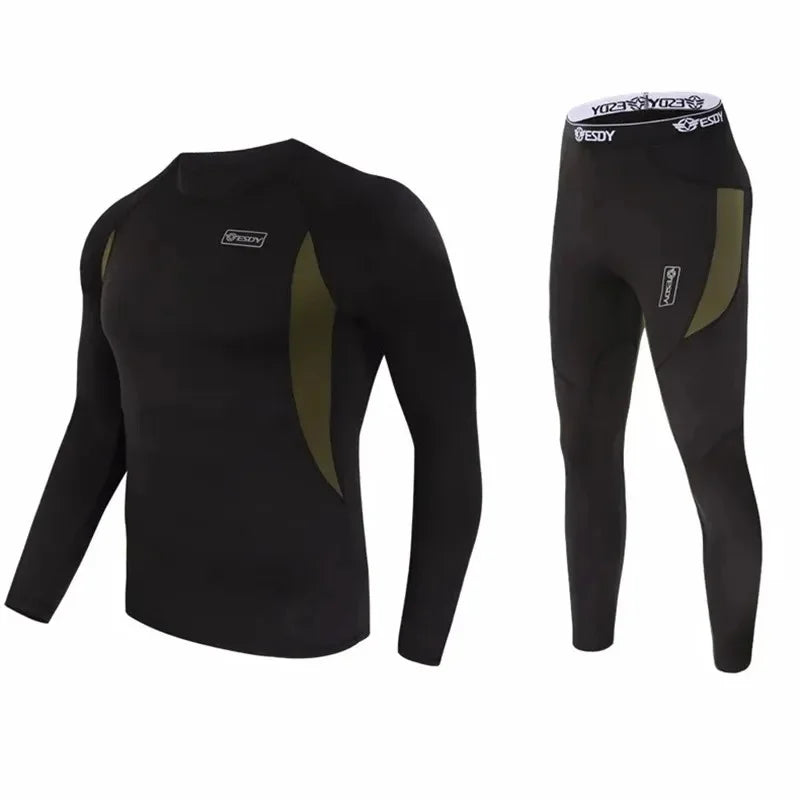 Autumn Winter Top Quality Thermal Underwear Men Underwear Sets Compression Fleece Sweat Quick Drying Thermo Underwear Clothing