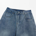 Men Vintage Wash Cargo Wide Leg Jeans Big Pockets | SAMAG