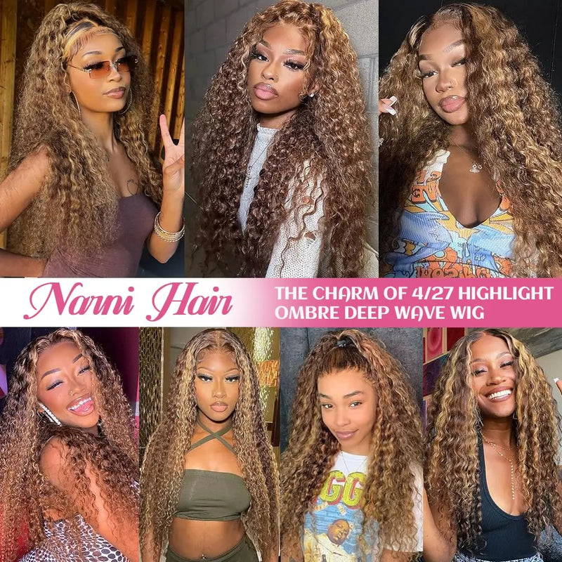 13x4 HD Lace Frontal Curly Wig Honey Blonde Highlight Vietnamese Human Hair Glueless Lace Front Wigs For Women
