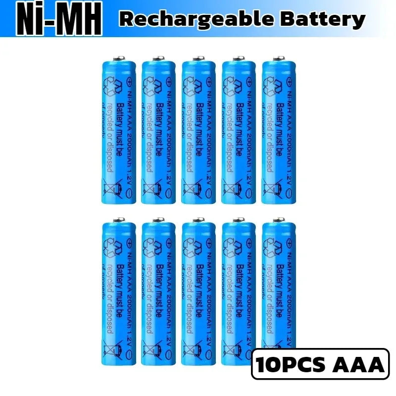 AA AAA 2000mAh 1.2V 1-60 Pcs Battery Rechargeable 2A 3A Ni-MH Batteries with Quick Charger for Toys Mouse Keyboard Flashlights