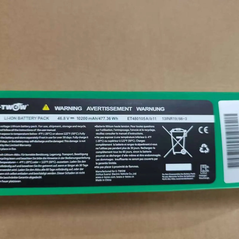 48v 10.5AH battery for E-TWOW  booster GT SE/GT SPROT  ELECTRIC SCOOTER