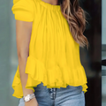 Plus size women's spring & summer simple fairy style puff - View 7 | SAMAG