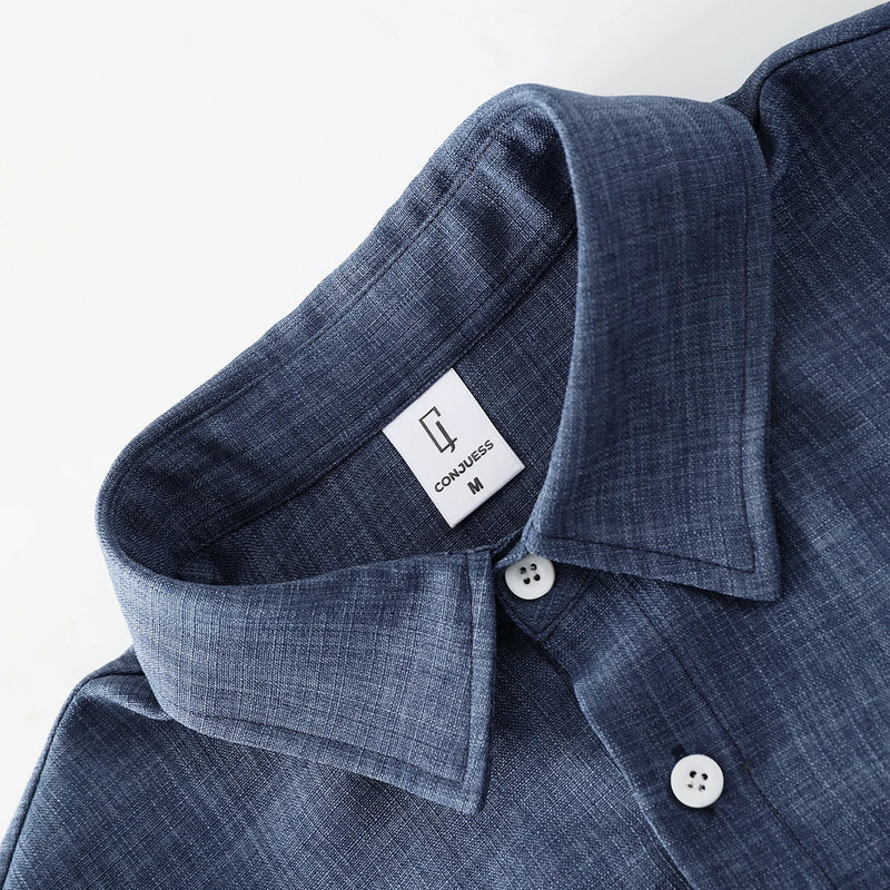 Men's Casual Linen Short Sleeve Shirts Drip Outfits Man | SAMAG