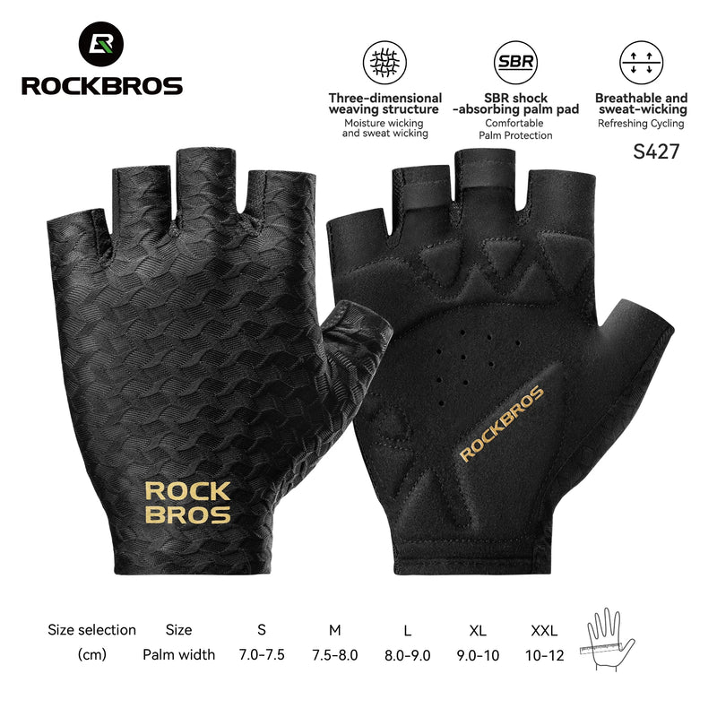ROCKBROS Bicycle Half Finger Gloves Summer Breathable | SAMAG